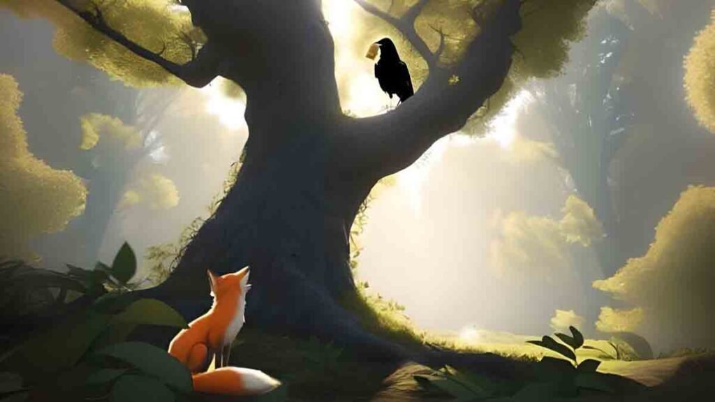 A Clever Fox and a Foolish Crow Story